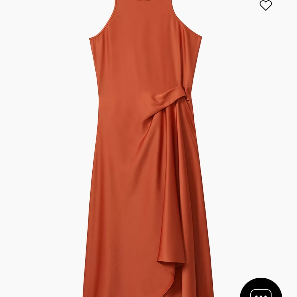 Reiss  Micah Orange/ Rust Sleeveless Midi Dress